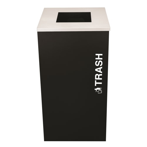 Ex-Cell Kaiser Classic Kaleidoscope 24 Gallon Square Trash Receptacle, Black